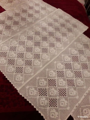 Set of five table runners new, ecru, hand-crocheted