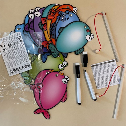 Fishing game new with magnetic rods and erasable markers