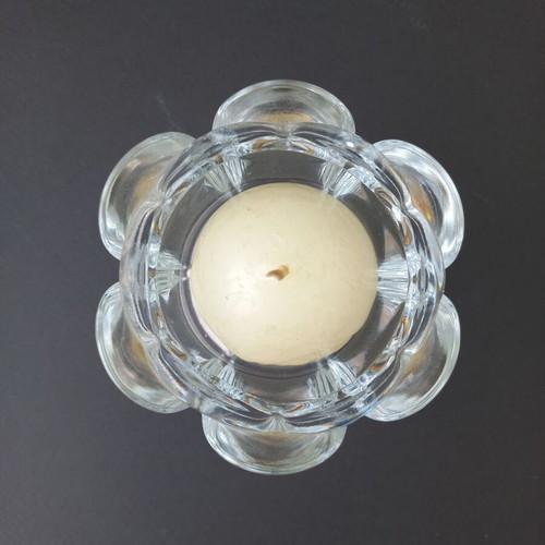 Flower candle holder with silver-plated base like new