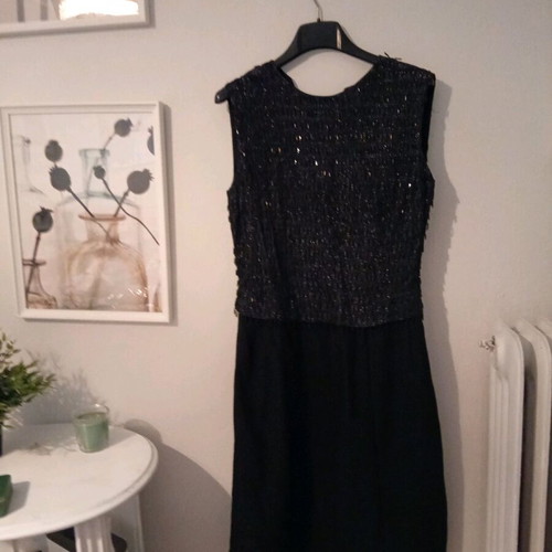 Black dress with beads like new for wedding or evening wear