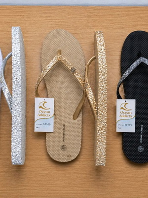 Infinity Cross flip flops 41/42, glitter collection