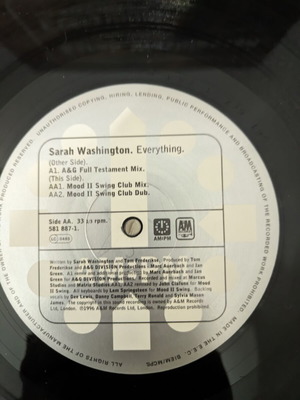Sarah Washington Everything 12" vinyl record, electronic