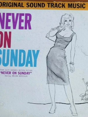Manos Hadjidakis Never On Sunday LP vinyl used, soundtrack 1960