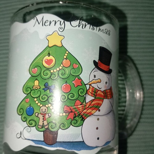 Christmas glass mug like new