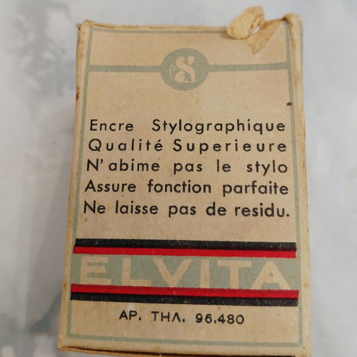 Elvita vintage glass ink bottle 1950s