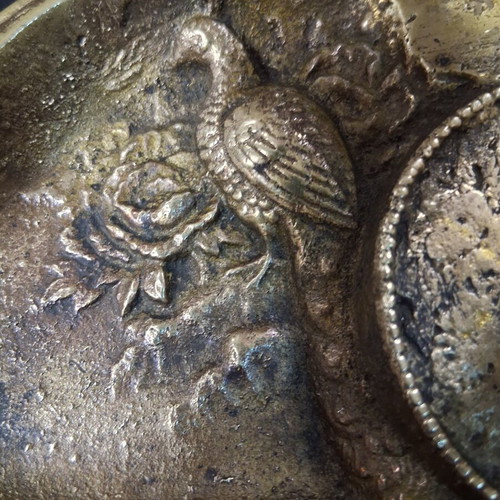 Cretan ashtray used, brass vintage piece