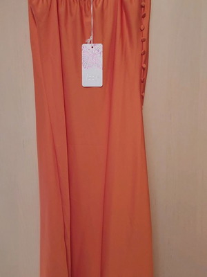 Σατέν φόρεμα lingerie καινούργιο, πορτοκαλί με κουμπάκια στο πλάι