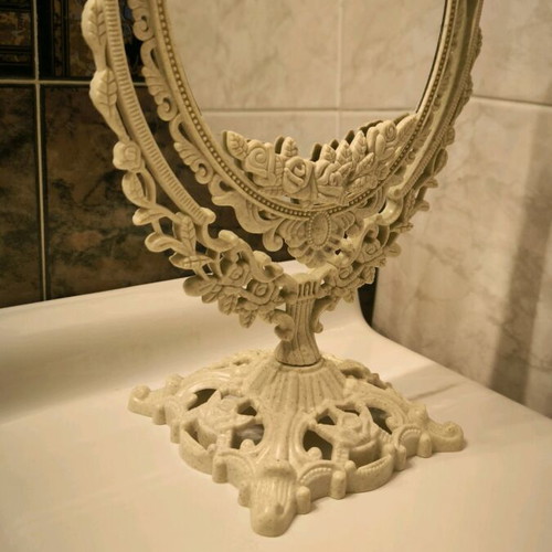 Makeup mirror new, tabletop with two sides and rotating