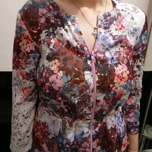 Floral women's blouse with zipper, like new, H&M, size L