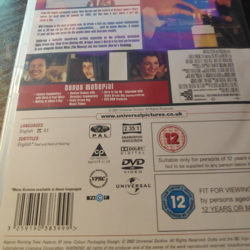 About a Boy DVD like new, English subtitles