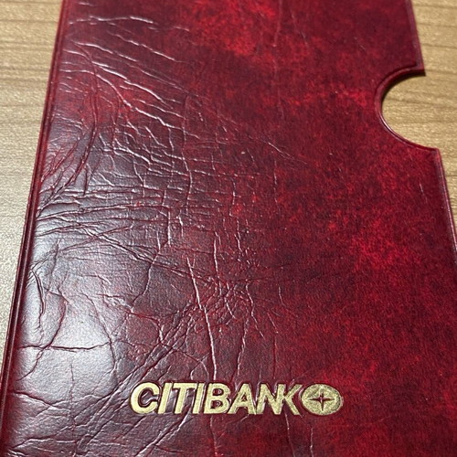 Collectible Citibank plastic case burgundy like new 1980