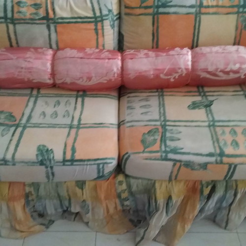 Silk pillow and bed throws used, Japanese style 1960