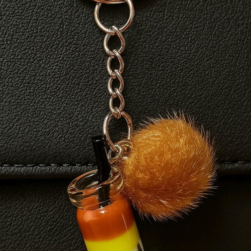 Handmade bubble tea keychain new, brown color