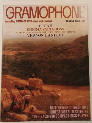 Gramophone August 1983 περιοδικό μεταχειρισμένο, British Music 1920-1945