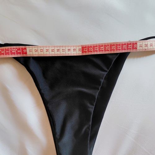Black bikini bottom size M, new, high waist with thin side strings