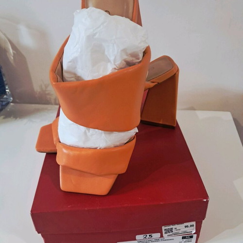 Carrano orange heeled sandals like new, size 36, 10 cm heel