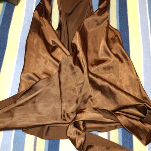 Gianni Rodini satin set brown skirt and blouse new