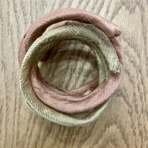 Satin bracelets like new, beige and pink set of two