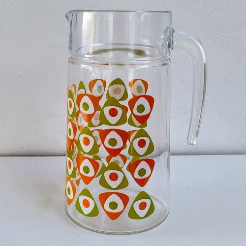 Vintage Luminarc glass jug 70s French Space Age design