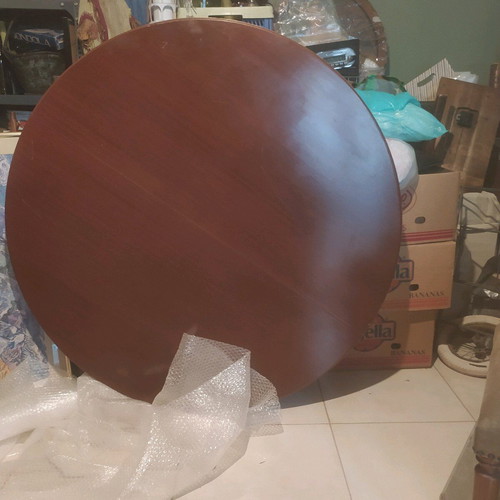 Wooden extendable round dining table like new, 1.20x2.50m