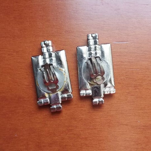 Vintage Art Deco earrings used, black and silver