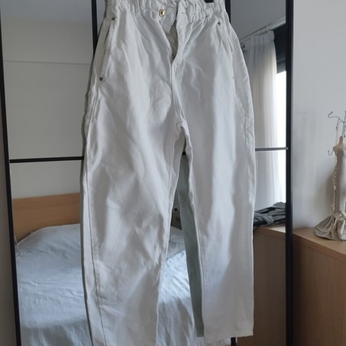 Mom Fit Jeans new, white, size S