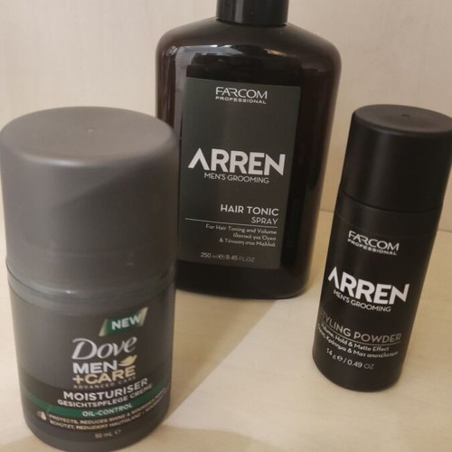 Hair tonic, hair powder, men's face cream set