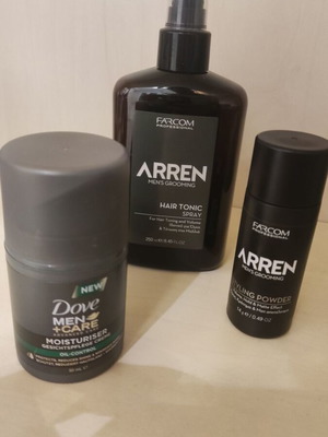Hair tonic, hair powder, men's face cream set