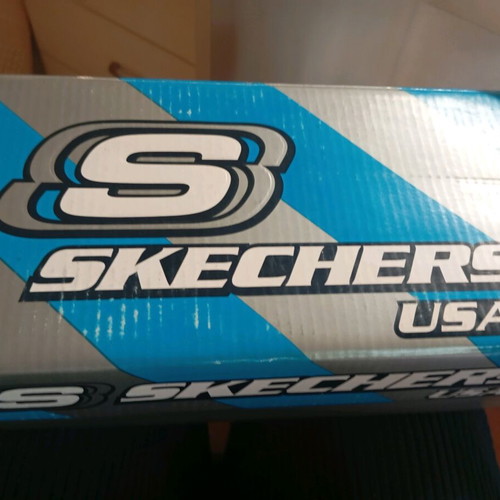 Skechers athletic shoes new, gray with turquoise laces