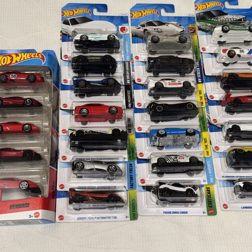Hot Wheels sealed collection with Ferrari, Porsche, Lamborghini, JDM models