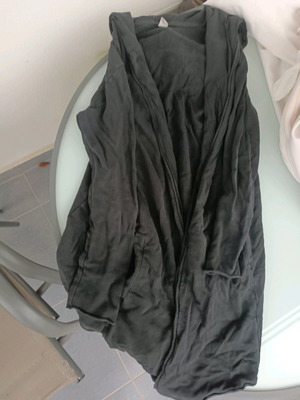 Long black cardigan used with hood size S