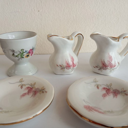 Vintage ceramic miniature set used, Greek made Attiki Keramiki
