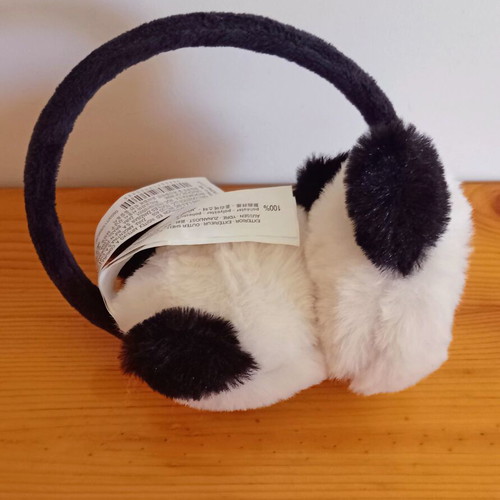 Zara Plush Ear Protectors Panda Design new, black and white