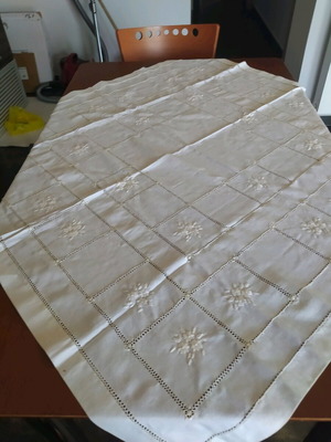 Small handmade linen tablecloth 1.05x1.05 new