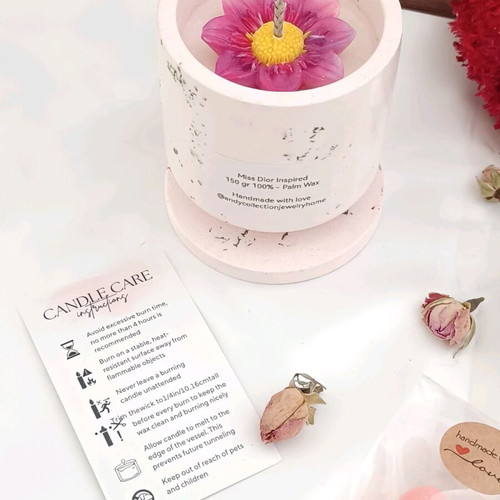 Miss Dior Inspired Candle Set 150ml in Pink Porcelain with Pomegranate and Tray