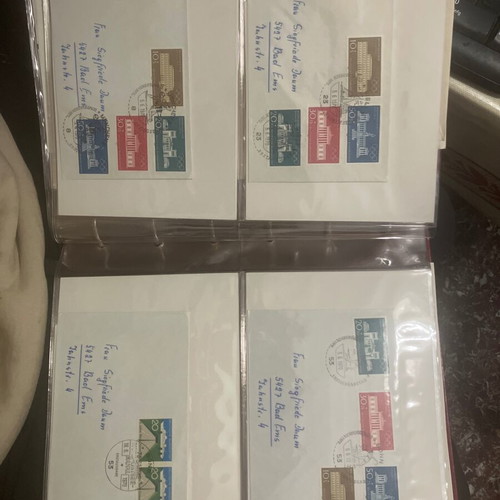 German first day stamp album used, decades '60, '70, '80