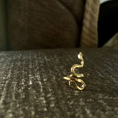 Snake ring adjustable, gold tone, like new