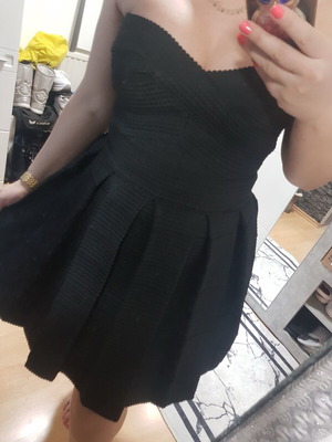 Review black bandage dress like new, size L