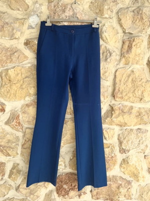 Blue fabric trousers like new, size M-L, straight fit