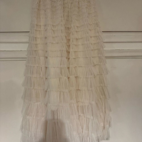 Mochy tulle long skirt like new, white, size M