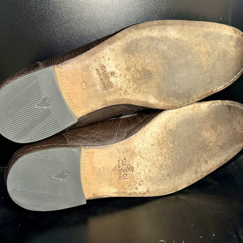 Gucci Lizard Horsebit brown loafers