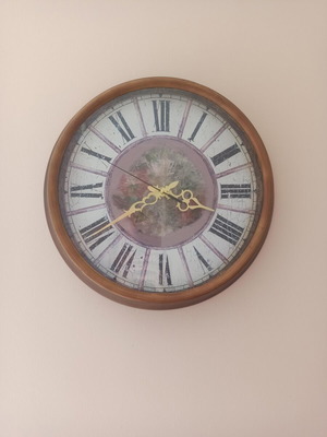 Custom silent metal wall clock 40.5 cm with decoupage