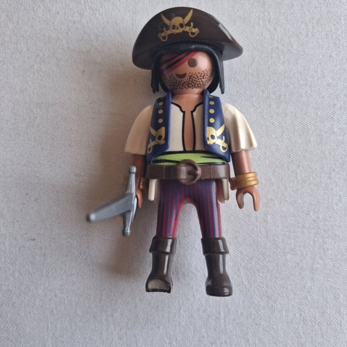 Playmobil 1993 pirate figure with many accessories, used