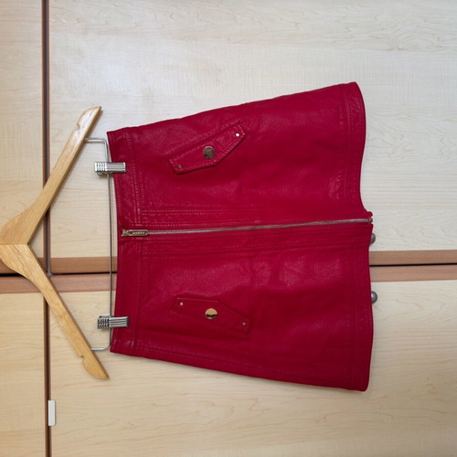 Lynne leather skirt new, red, size S