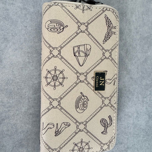 Beige wallet with designs like new