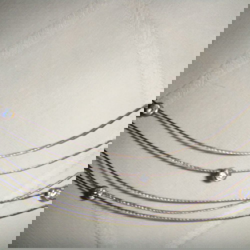 Choker vintage κολιέ σαν καινούργιο με πέντε σειρές ασημένιο σύρμα και διαφανείς πέτρες