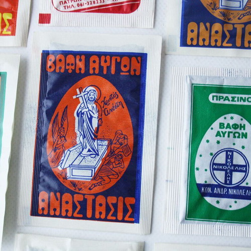 Easter egg dye packets 1960s-70s new, pack of 9