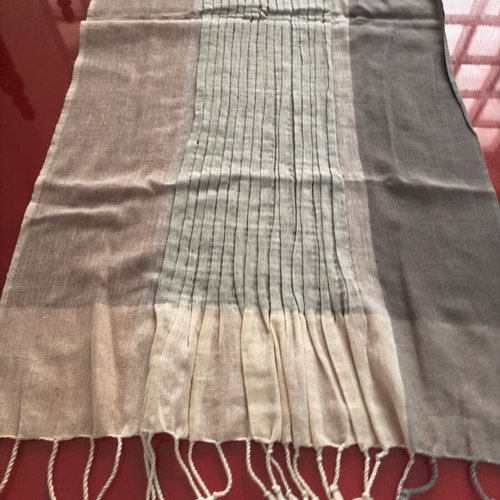 Tablecloth 1.85 m cotton and silk, sand colors