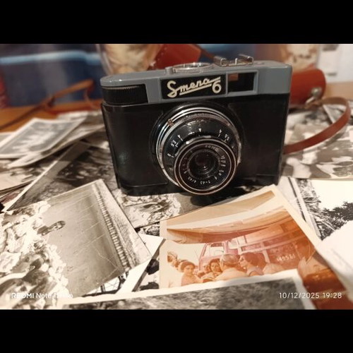 Smena 6 camera used, 60-year-old vintage with leather case