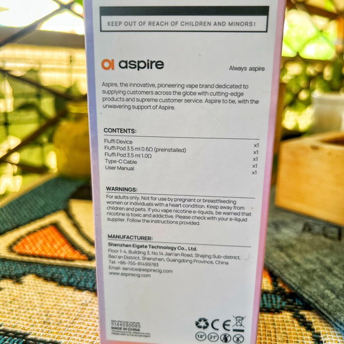Aspire Fluffi White like new with 2 coils